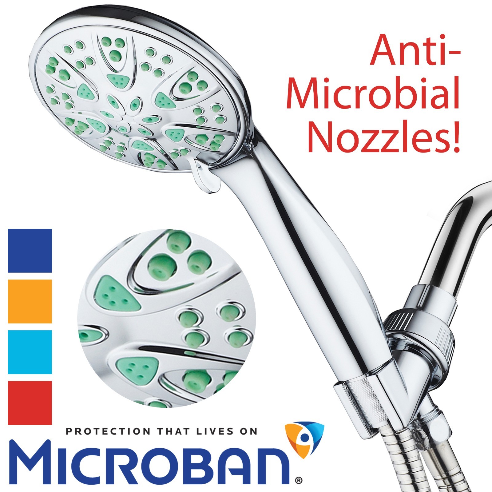 AquaDance® Aqua Green Antimicrobial High Pressure Hand Shower with 6-Settings gallery