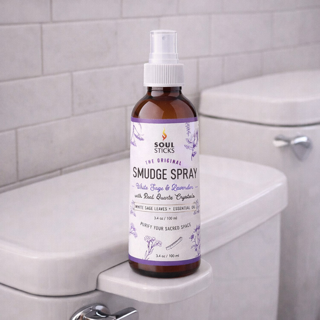Smudge Spray for Energy Clearing | White Sage & Lavender | Quartz Crystal Inside gallery