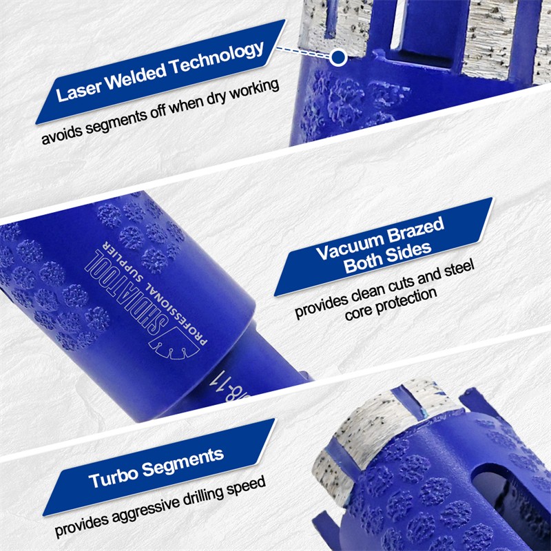 SHDIATOOL 5/8 Diamond Drilling Core Bit Cut Hard Granite Concrete Hole Saw 35mm gallery