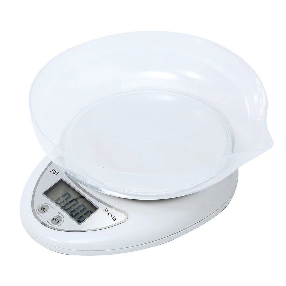 Compact 5Kg /11lbs Digital Kitchen Diet Food Scale - Removable Bowl New gallery