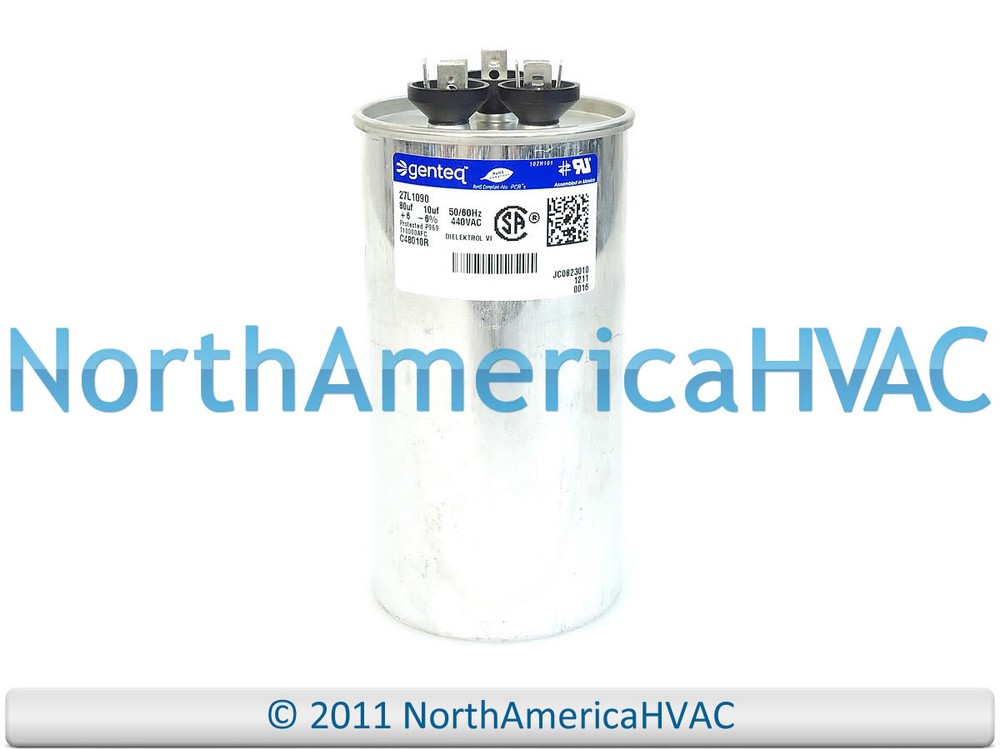 Capcom Capacitor Dual 80/10 uf MFD 440 volt Fits GE Genteq 27L1090BX 27L1090BZ3