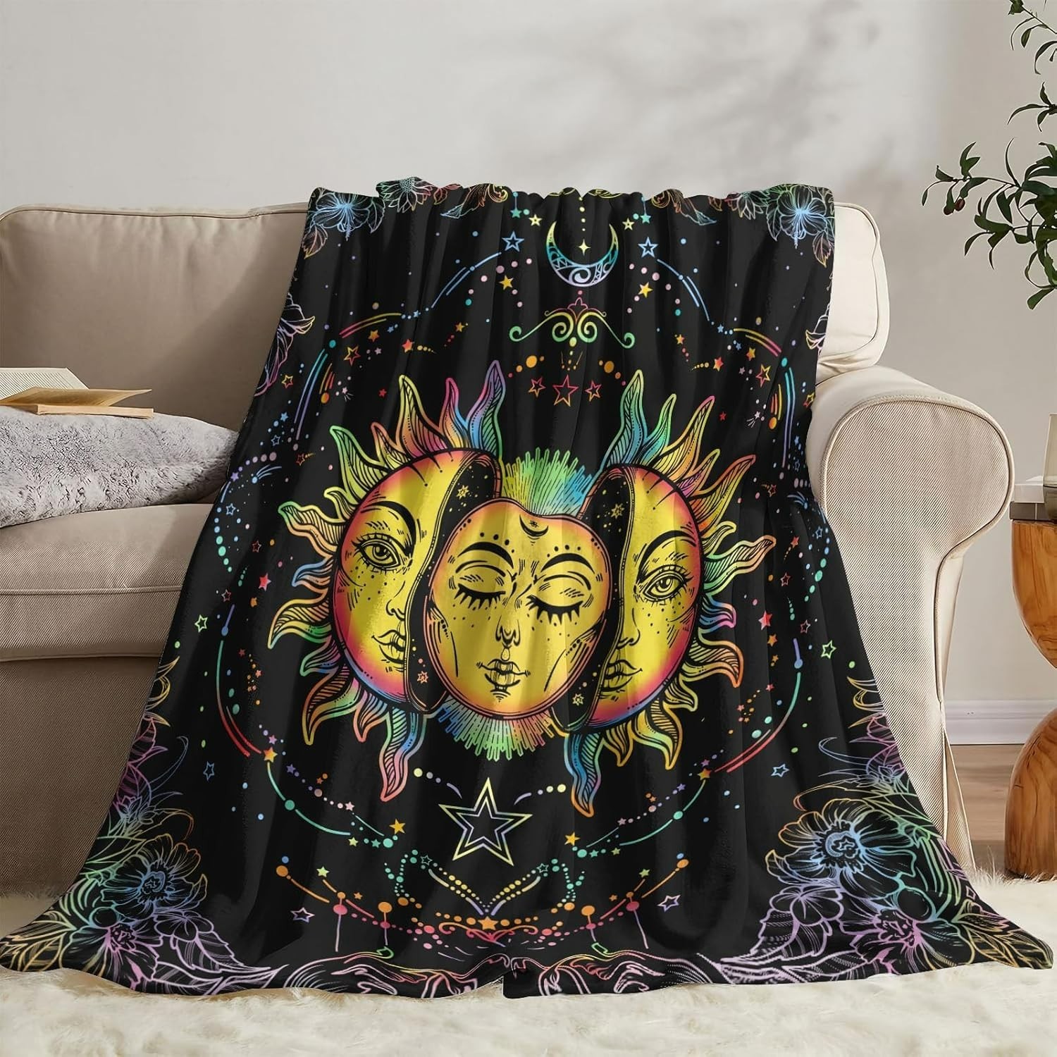 Lifeel Sun and Moon Fleece Throw Blanket 40x60in gallery