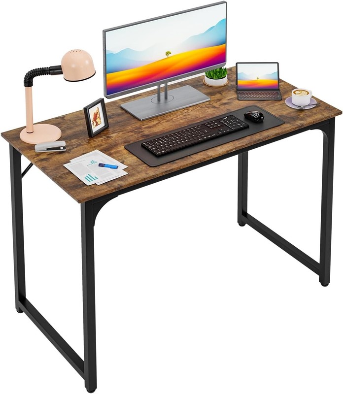 Compact & Elegant 39 Inch Computer Desk for Home Office - Adjustable Feet Design gallery