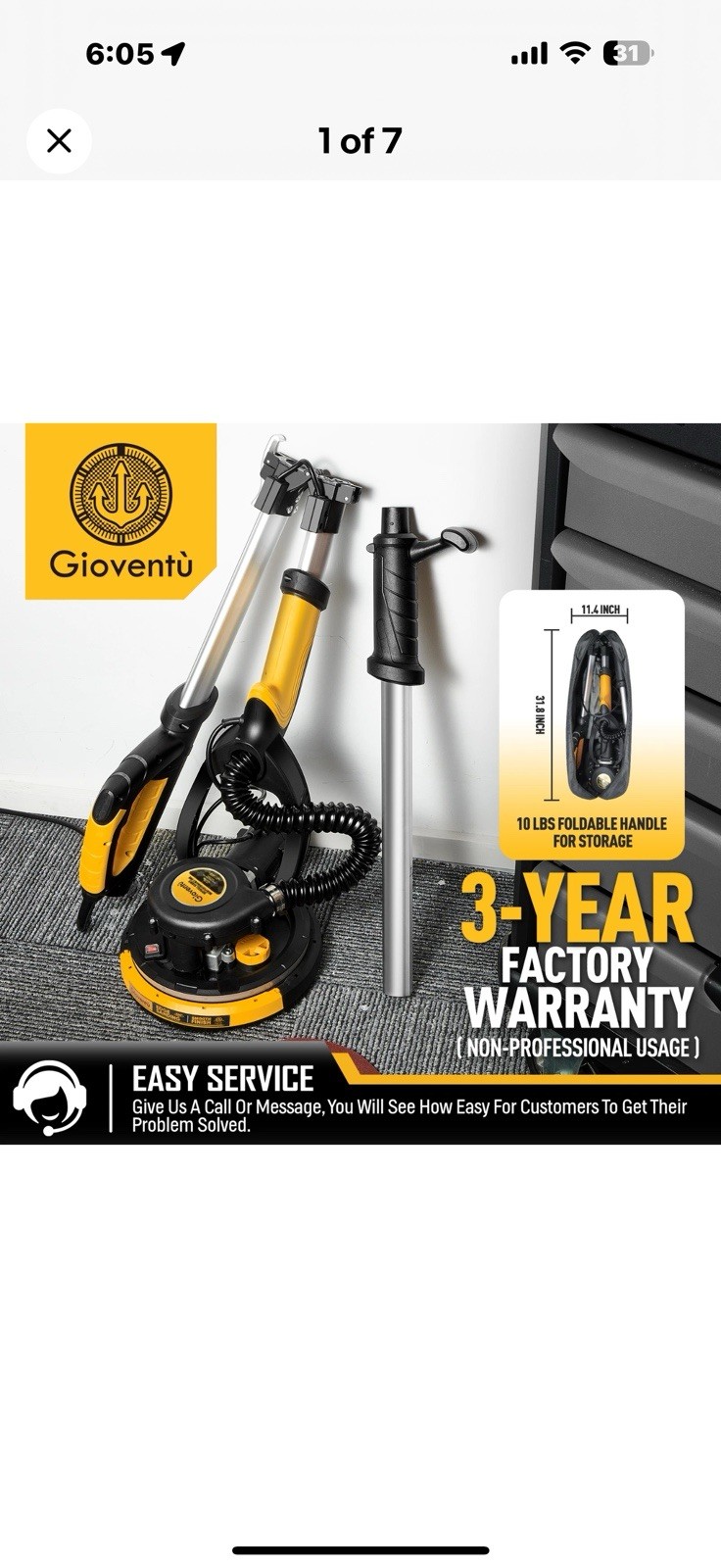 Drywall Sander 780W Powerful Electric Dustless Wall Sander+Vacuum Attachment Bag gallery
