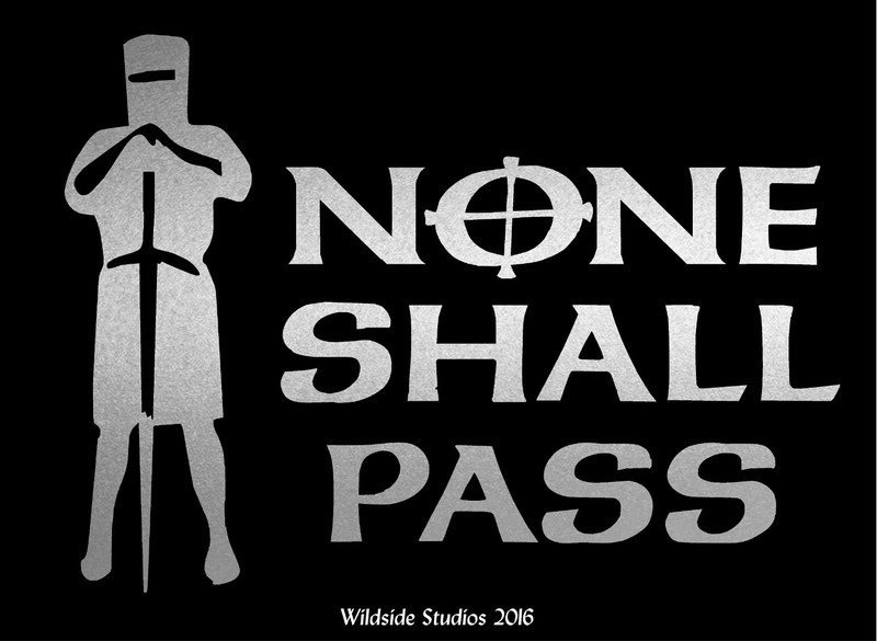 None Shall Pass Decal Monty Python Quote car window funny vinyl sticker gallery