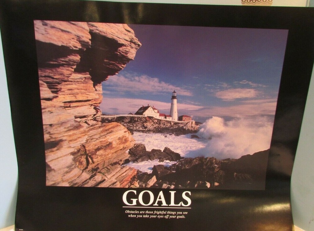 16 x 20" PRINT STONE WALL LIGHTHOUSE Sea Gulls nautical GOALS