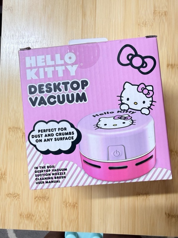 Hello Kitty Bagless Compact Handheld Desktop Vacuum Pink/White Nozzle Brush gallery