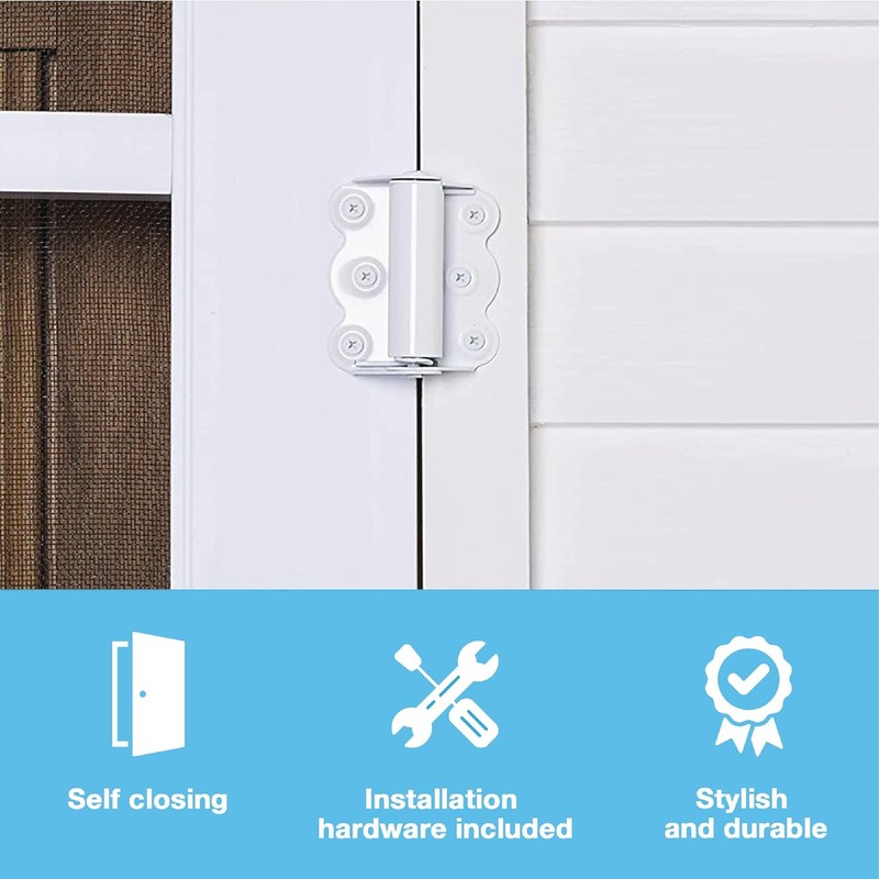 Adjustable Spring Loaded Door Hinges Set Of Two For Storm And Screen Doors gallery