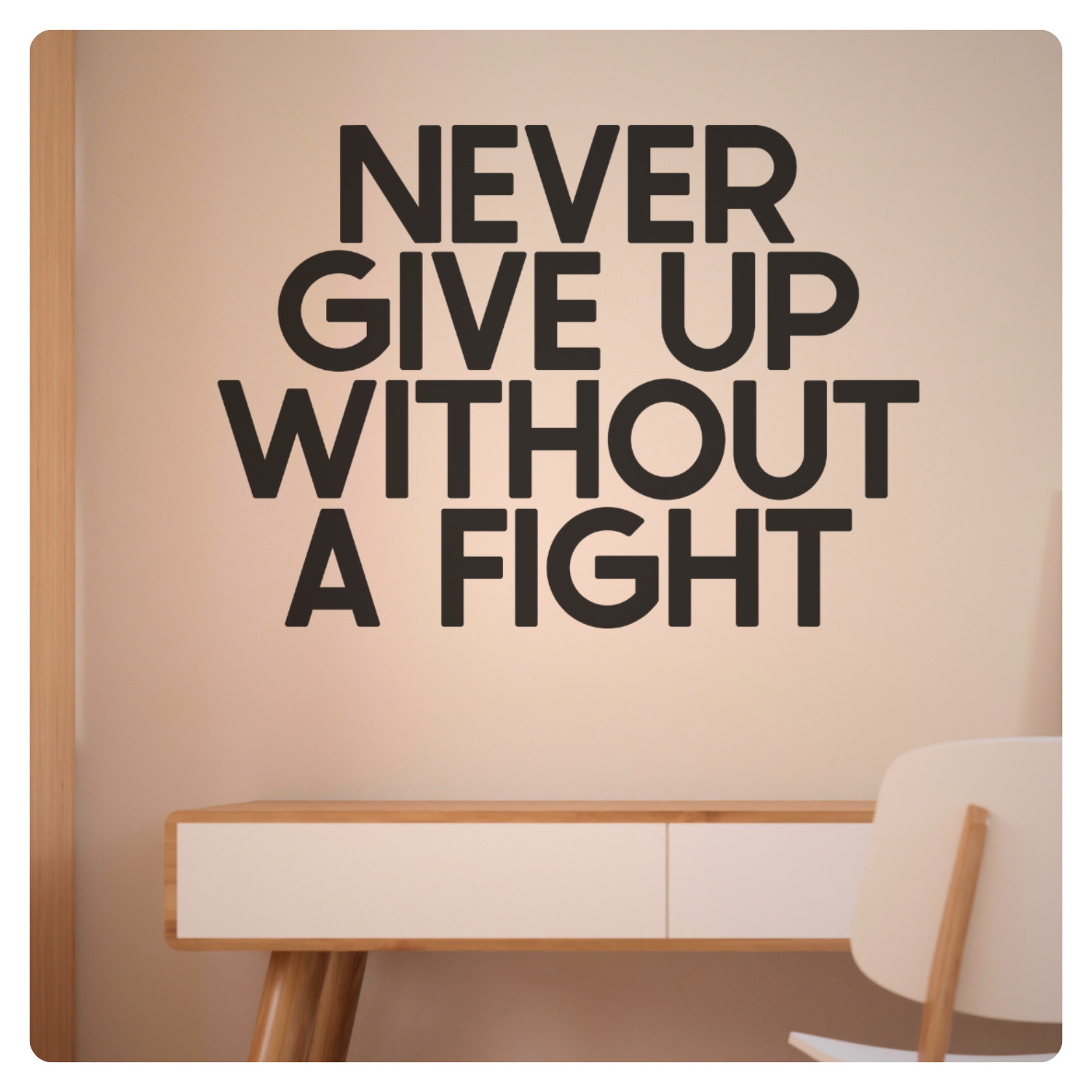 Never Give Up Without a Fight Wall Decal Motivational Vinyl Sticker Gym Decor gallery