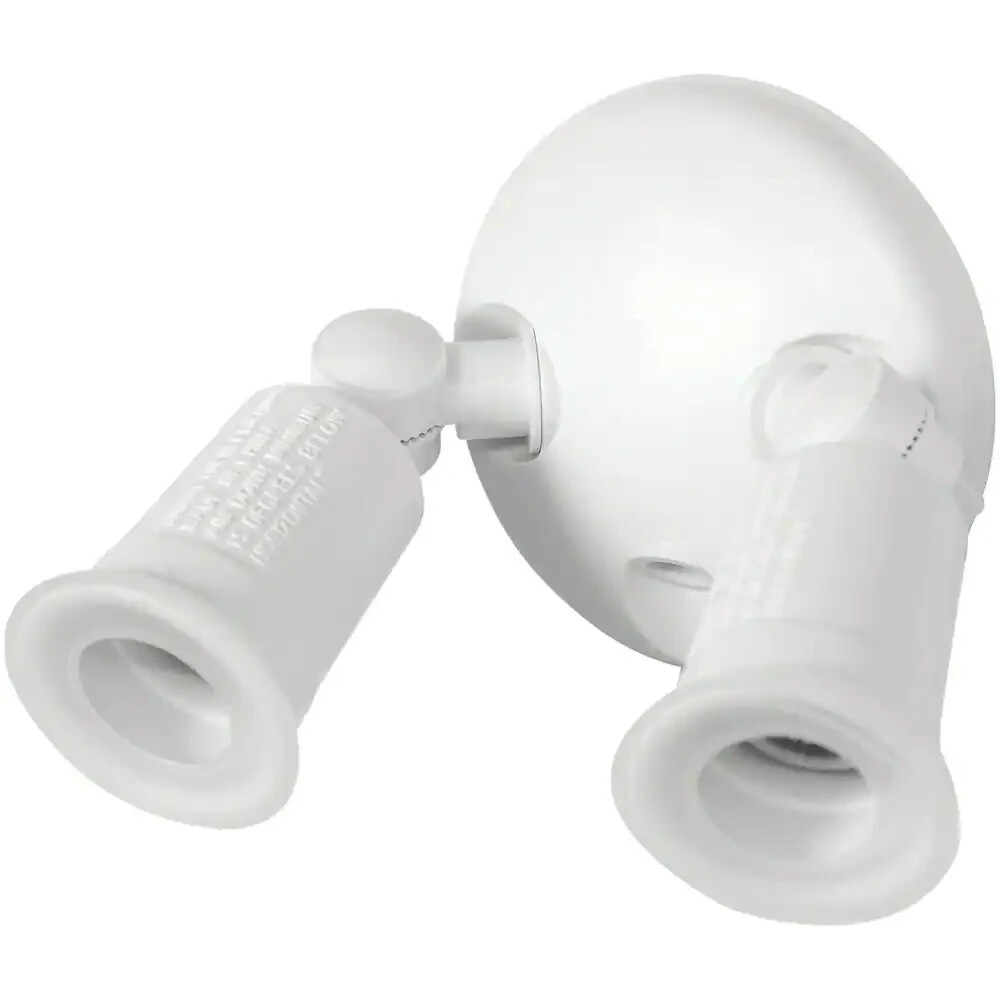 COMMERCIAL ELECTRIC Twin-Head White Outdoor Flood Light Outdoor Security Light gallery