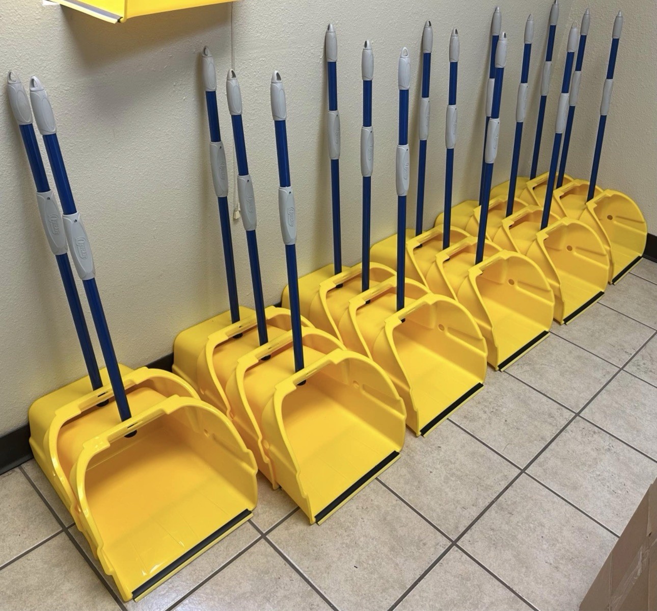Quickie Non-Tilt Large Yellow Dustpans with Metal Handles - LOCAL PICKUP ONLY gallery