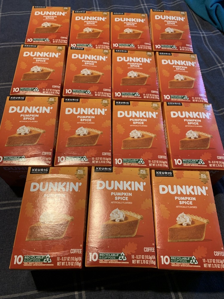 10 - Dunkin Pumpkin Spice Medium Roast Coffee Keurig K-Cup 3.70 oz 105g