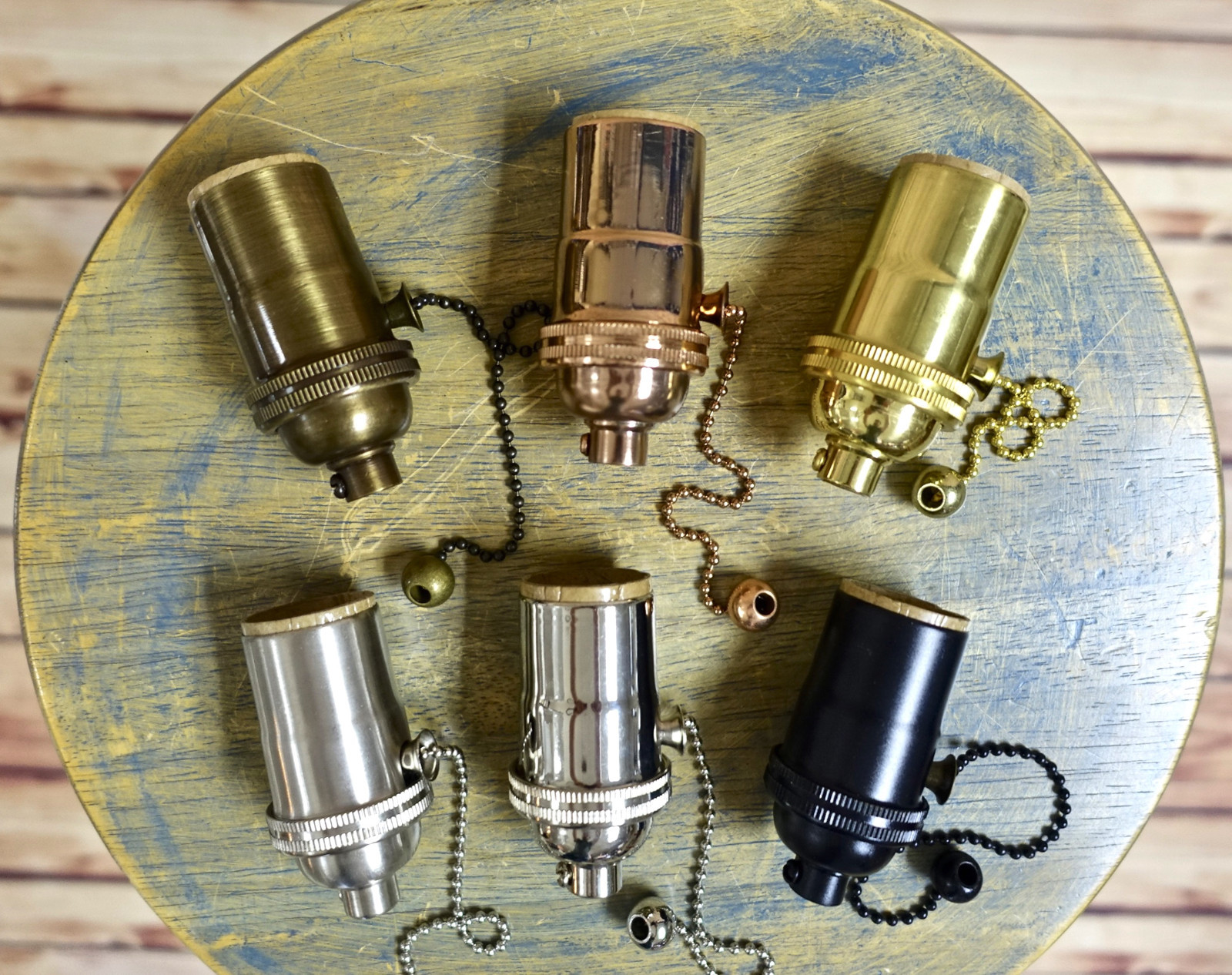 Solid Brass Light Socket, Pull Chain On/Off, Vintage Industrial Lamps Pendants gallery
