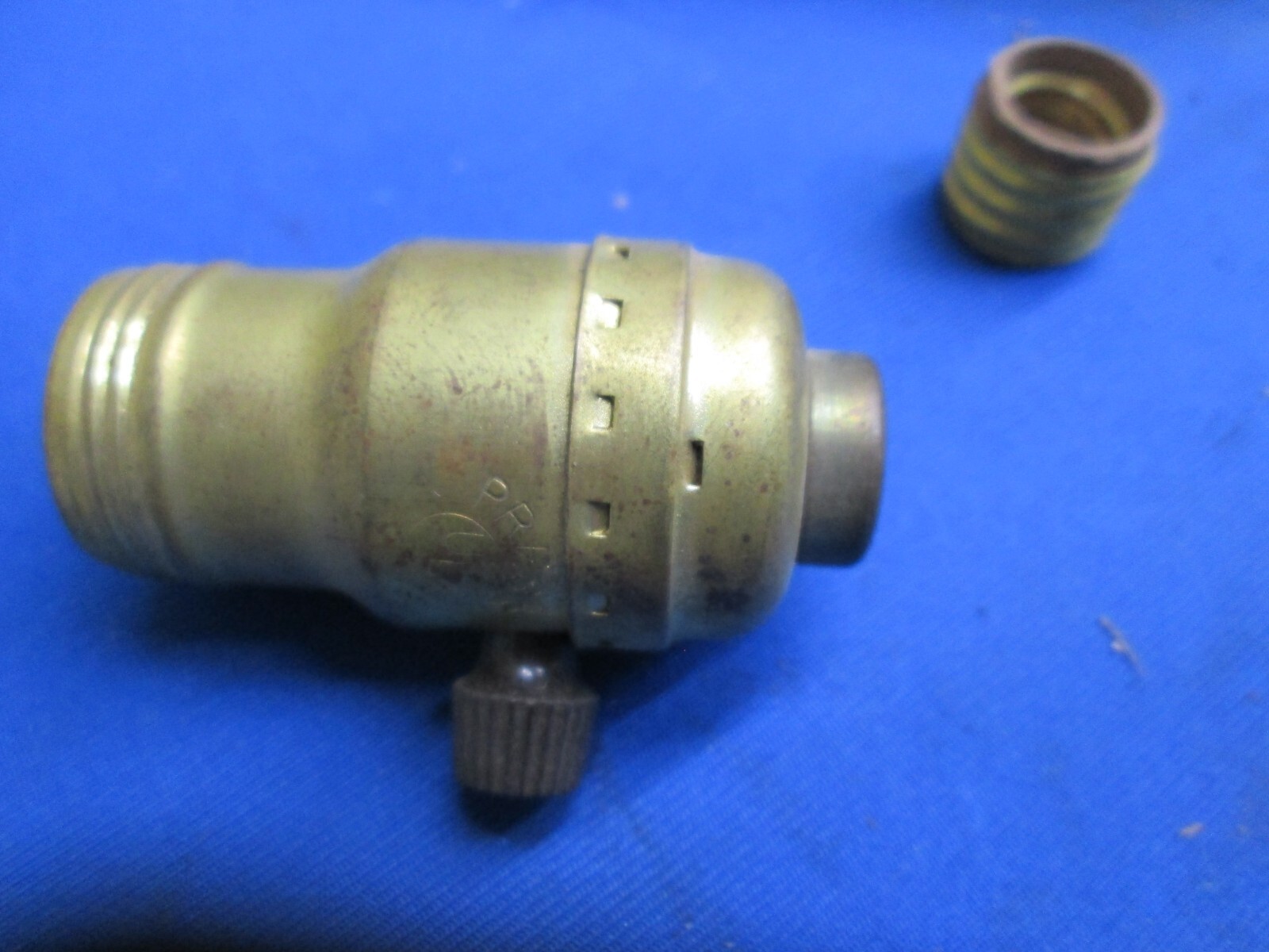 Eagle Brass Keyed Lamp Socket for E17 base bulbs with A E12 Base Adapter gallery