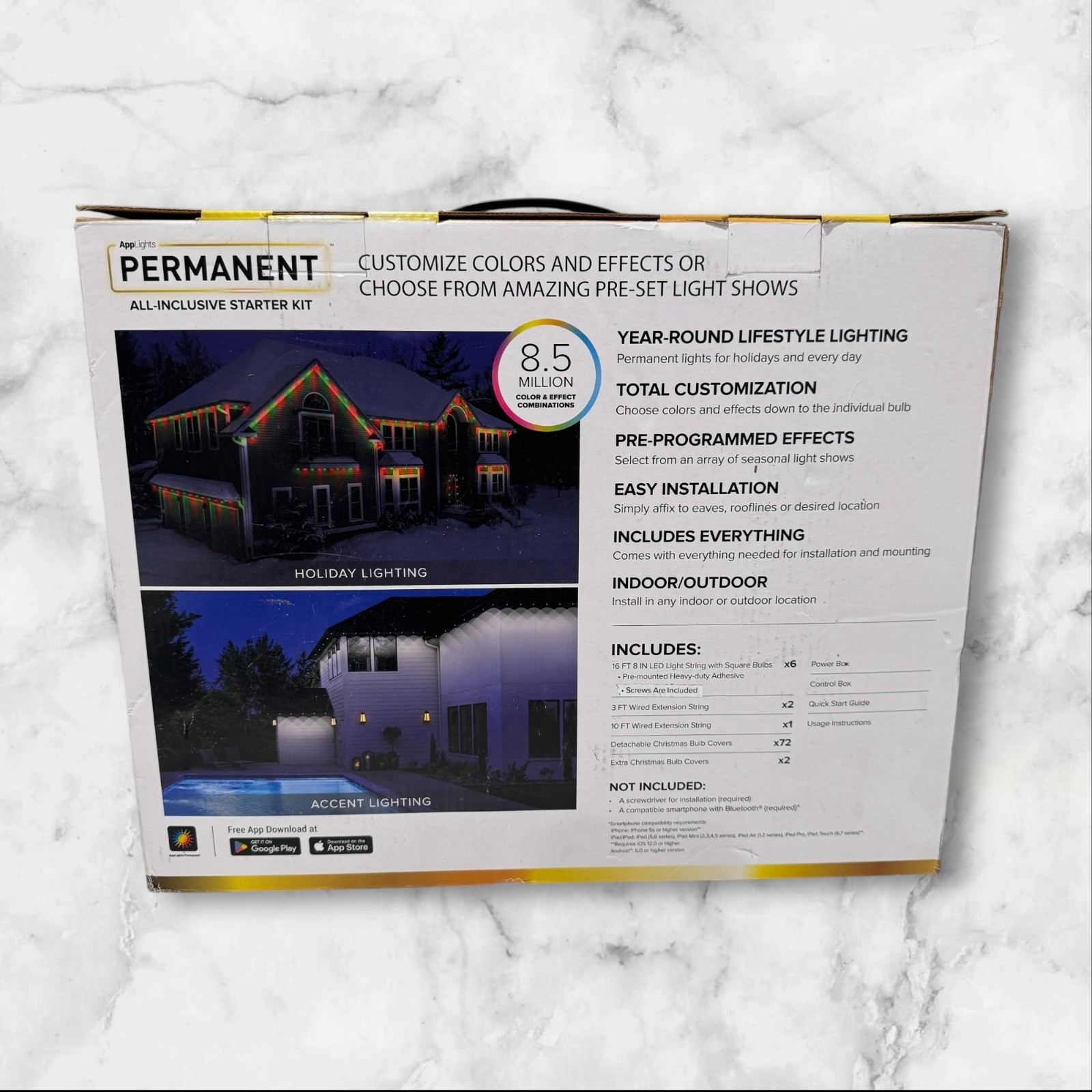 AppLights Permanent All-Inclusive Starter Holiday Lighting with 72LEDs, 100 Feet gallery
