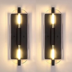 2 Pack 2 Light Crystal Wall Sconce Modern Concise Style Bedroom Bathroom Hallway