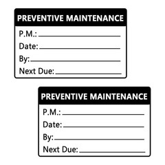 Top label Preventative Maintenance Stickers,3×2 Inch Adhesive 3×2 Inch, White