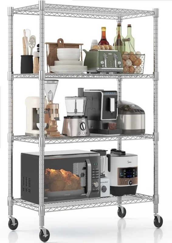 4/5 Tier Wire Shelving Unit Adjustable Metal Shelf 2000LBS Capacity Storage Rack gallery