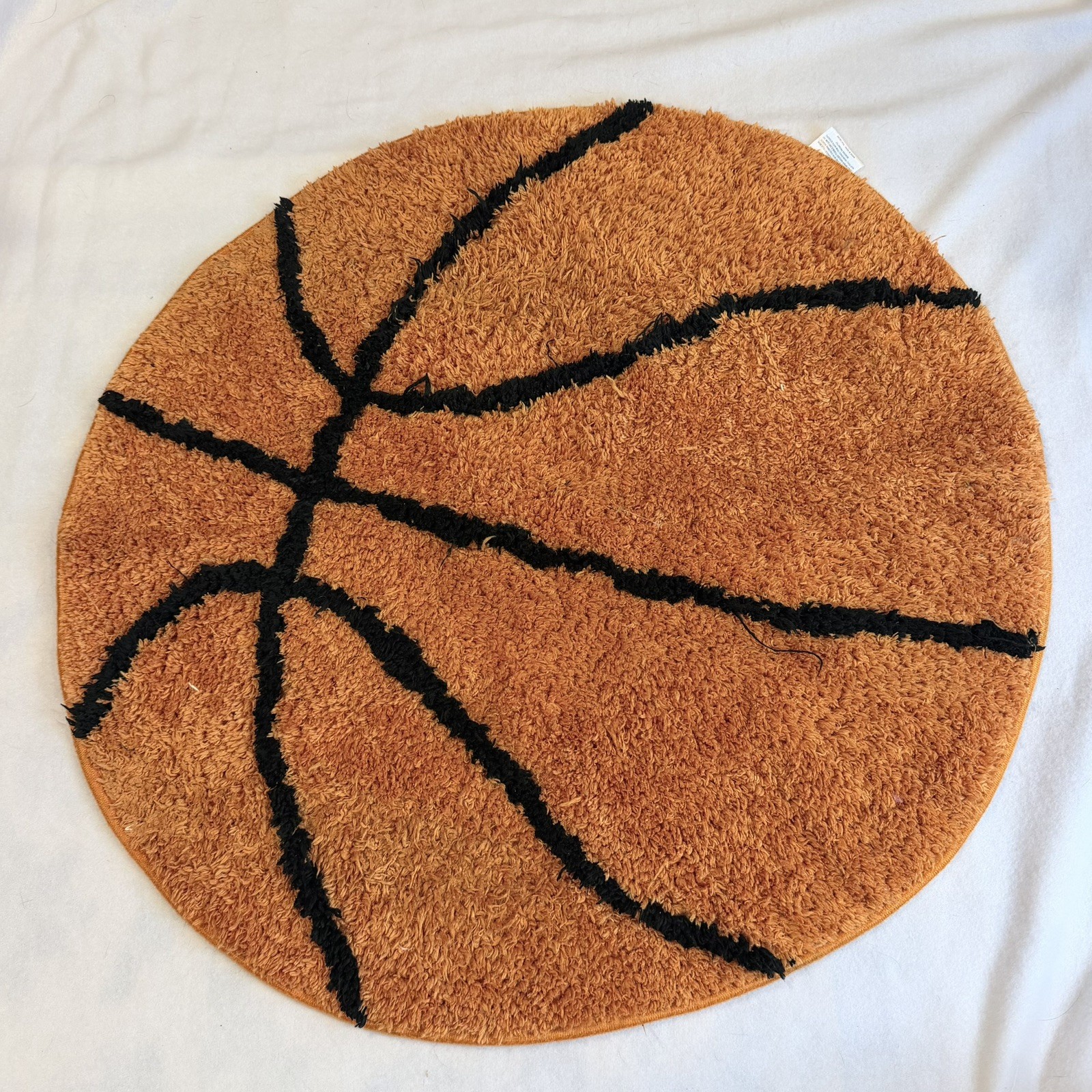 Hand Tufted Basketball Bedroom or Bathroom Rug - 25 in Round; 100% Cotton Kids gallery