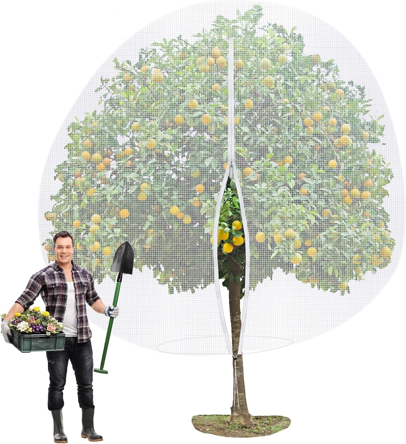 12 x 12 FT Large Fruit Tree Netting Bags Garden Plant Protector with Zipper a... gallery