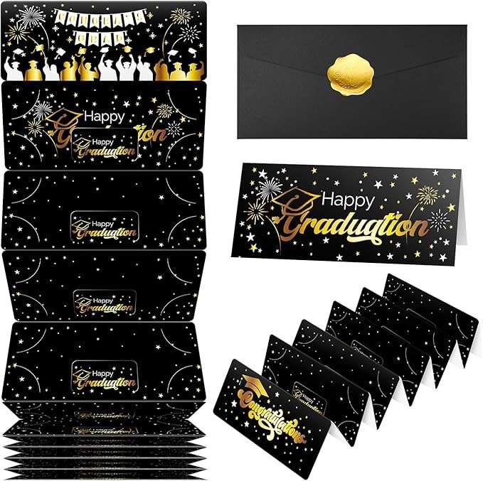 Black Graduation Envelope Money Holder with 10 Slots, Surprise Cash Gift Card Ho gallery