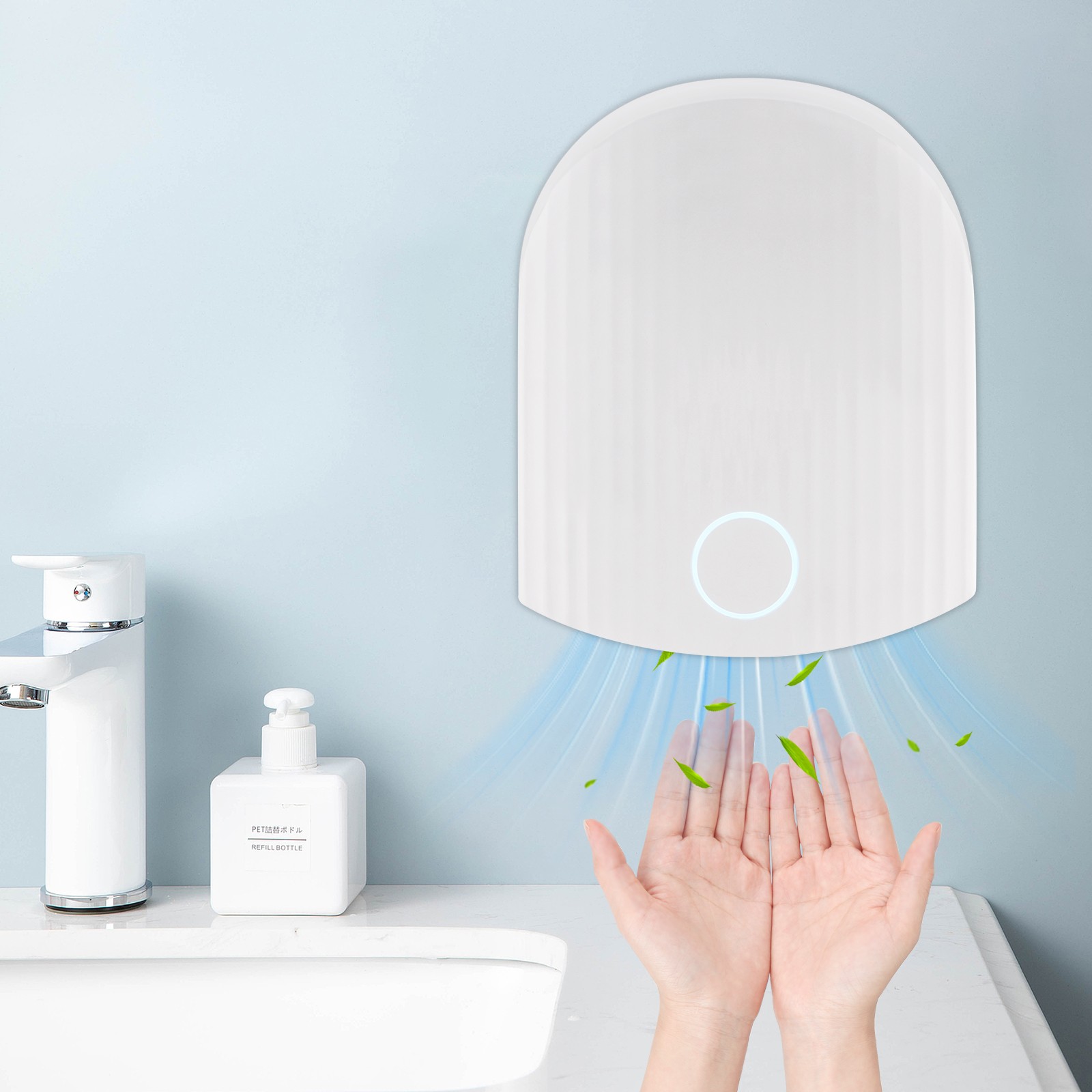 Commercial/Household Hand Dryer Hot&Cold Airflow ,1200W Automatic Hand Air Dryer gallery