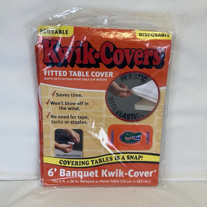 Kwik-Covers College Rectangular Fitted Plastic 6' Table Cover Florida Gators gallery