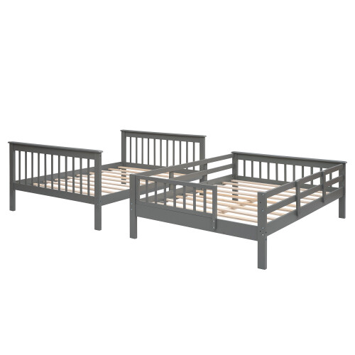 Full Over Full Bunk Bed w/ Storage Stairway Convertible Wood Bed Frames Sofa Bed gallery