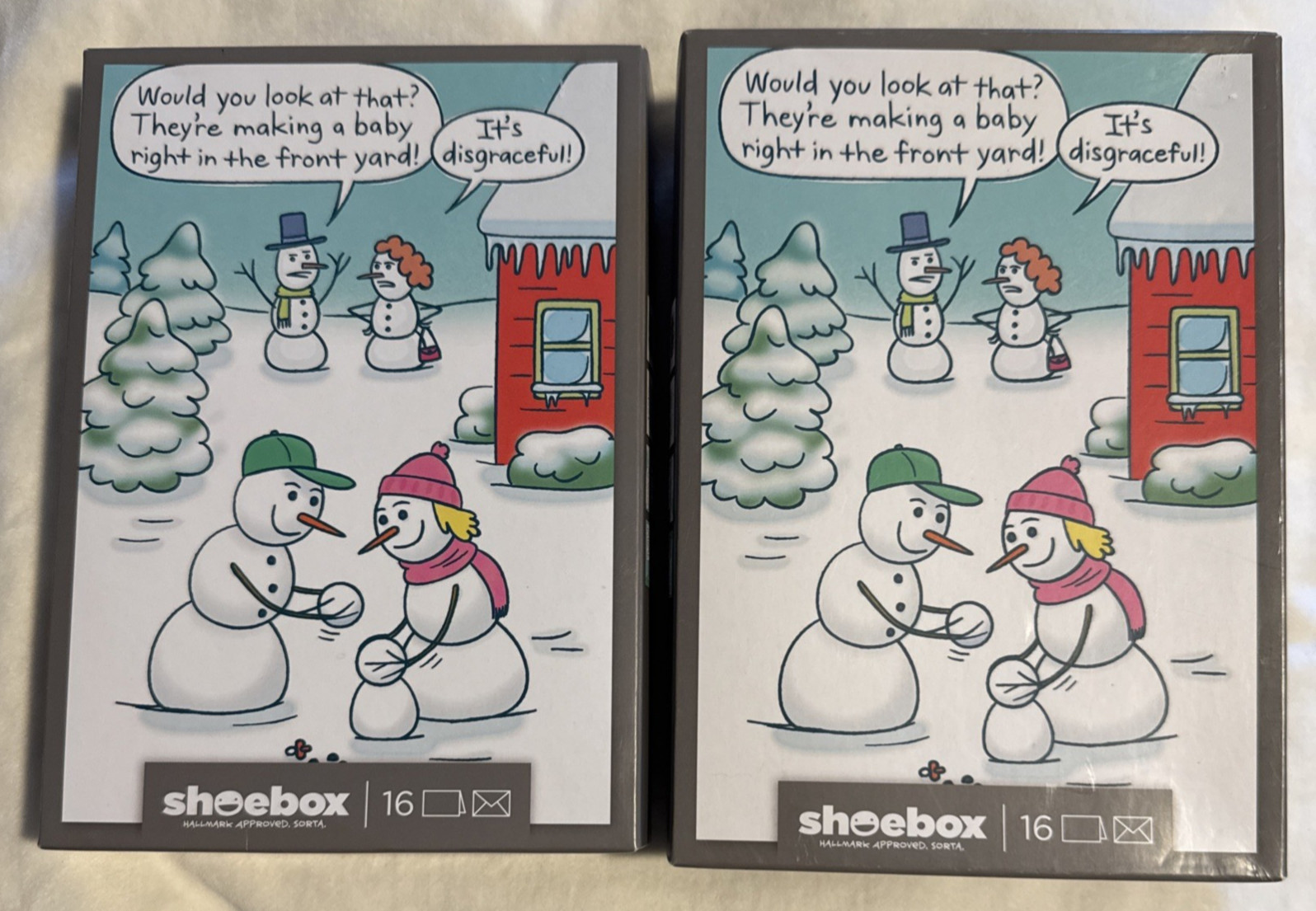 2 Boxes=32 Hallmark Shoebox Christmas Cards Happy Holiday Adult Humor Funny gallery