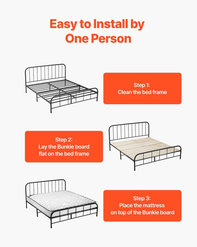 Full Size Bunkie Board 0.4" Foldable Bed Board Slats with Connection 8 Pcs gallery