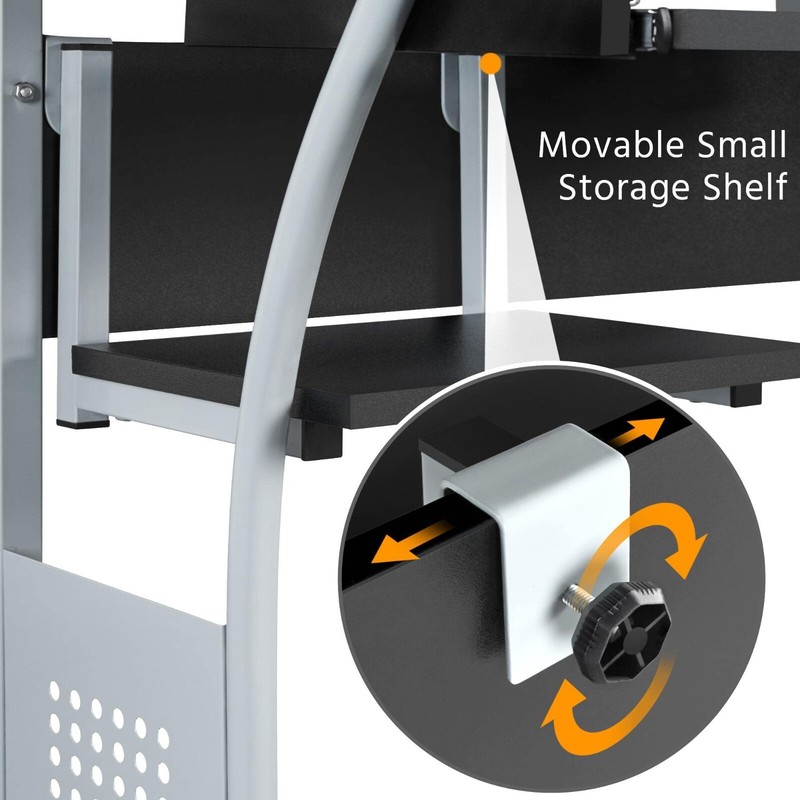 Home Office Compact Study Table w/ Wheels Rolling Computer Desk for Small Space gallery