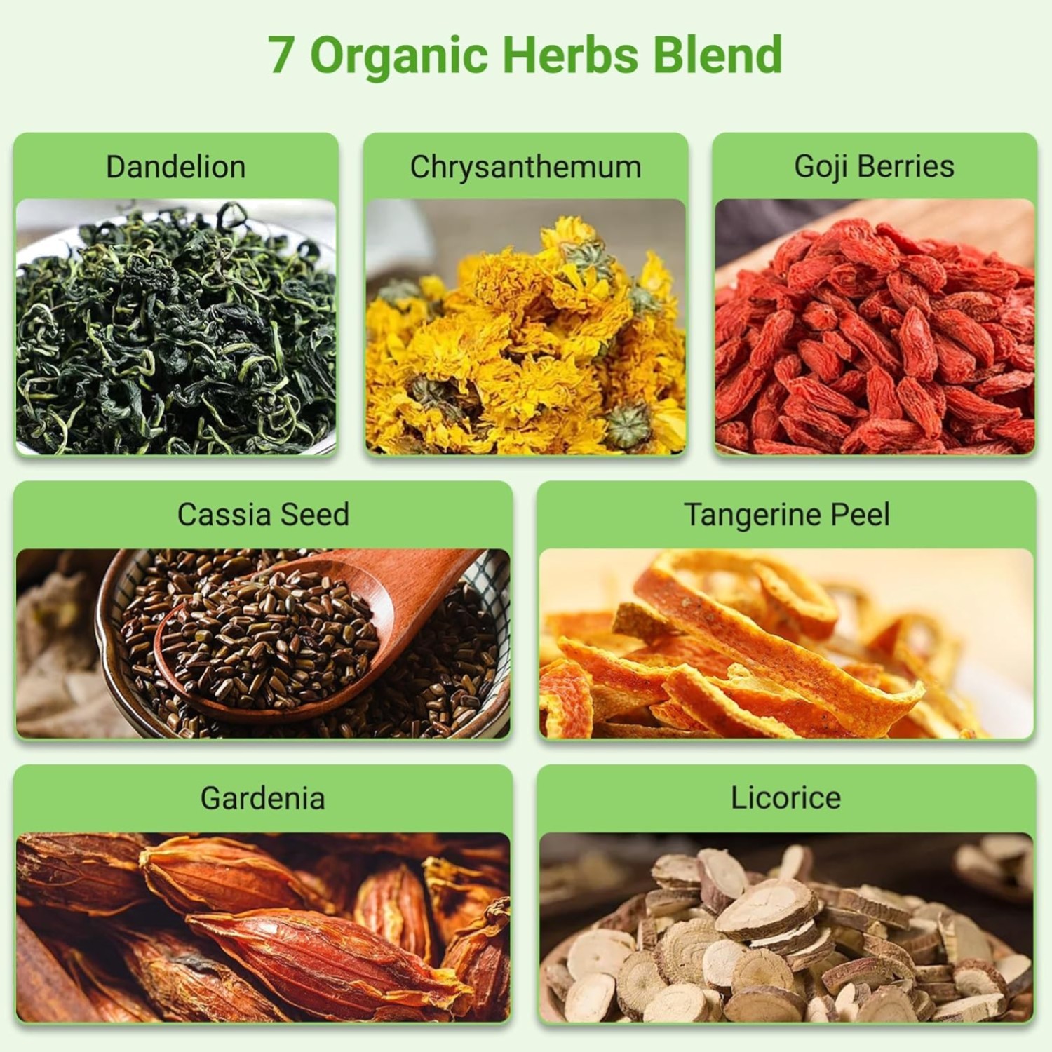 Dandelion Wolfberry Tea, Chinese Traditional 7 Natural Herbs Formula Blend Su... gallery