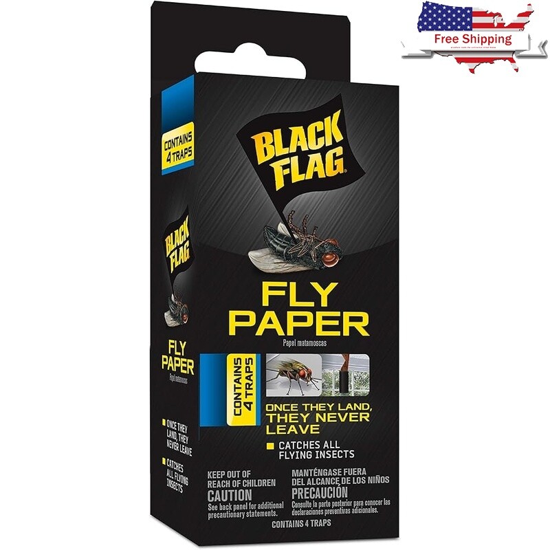 Insect Trap Fly Paper Sticky Traps Flies Mosquitoes Caterpillars 4 Pack New gallery