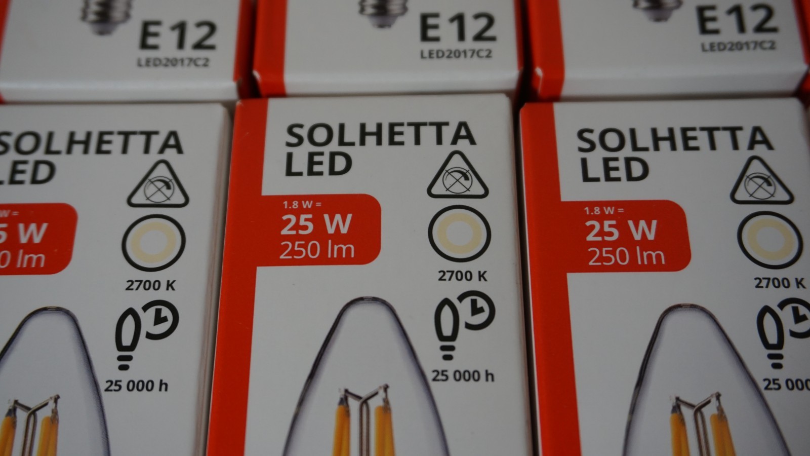 10x Ikea SOLHETTA LED Bulb E12 Chandelier/Clear 250 lumen, NON dimmable gallery
