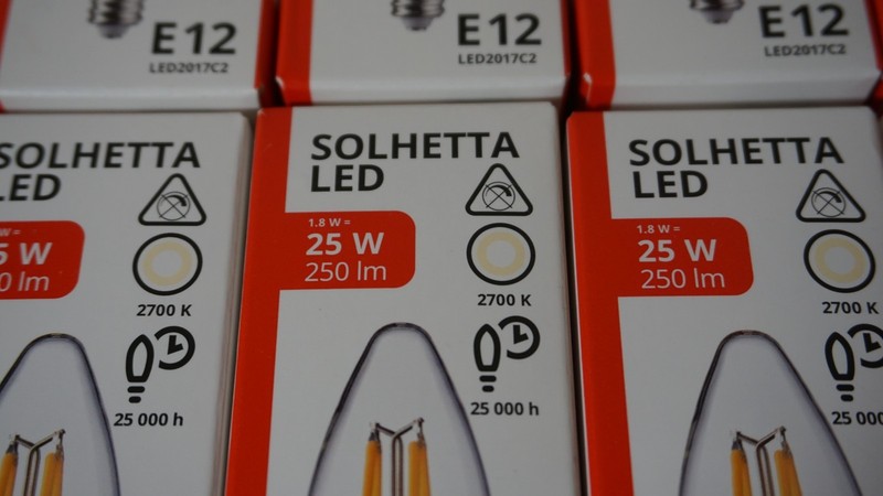 10x Ikea SOLHETTA LED Bulb E12 Chandelier/Clear 250 lumen, NON dimmable gallery