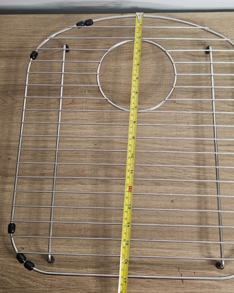 Stainless Steel Kitchen Sink Bottom Grid, Rack (17" x 14.75") 5 in" Drain openin gallery