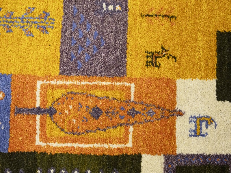 Handmade Indo-Gabbeh Rug Multicolored Tribal Pictorial Oriental Carpet 6X8 ft gallery