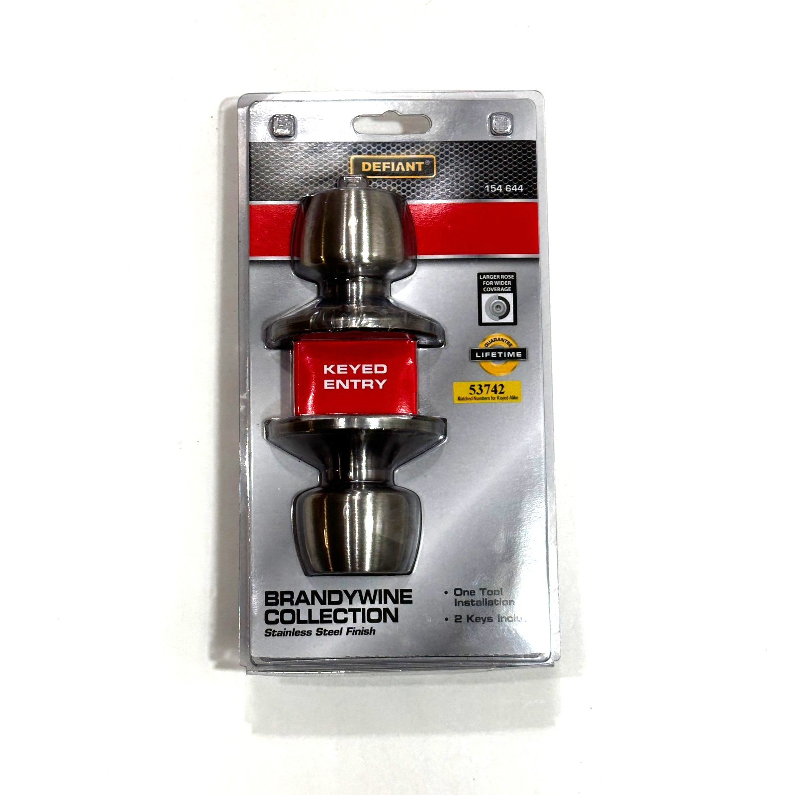 Defiant Brandywine Keyed Entry Door Knob Stainless Steel Finish 154644 gallery