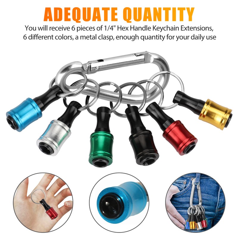 14Pcs 1/4" Hex Shank Quick Release Keychain Screwdriver Drill Bits Holder Set gallery