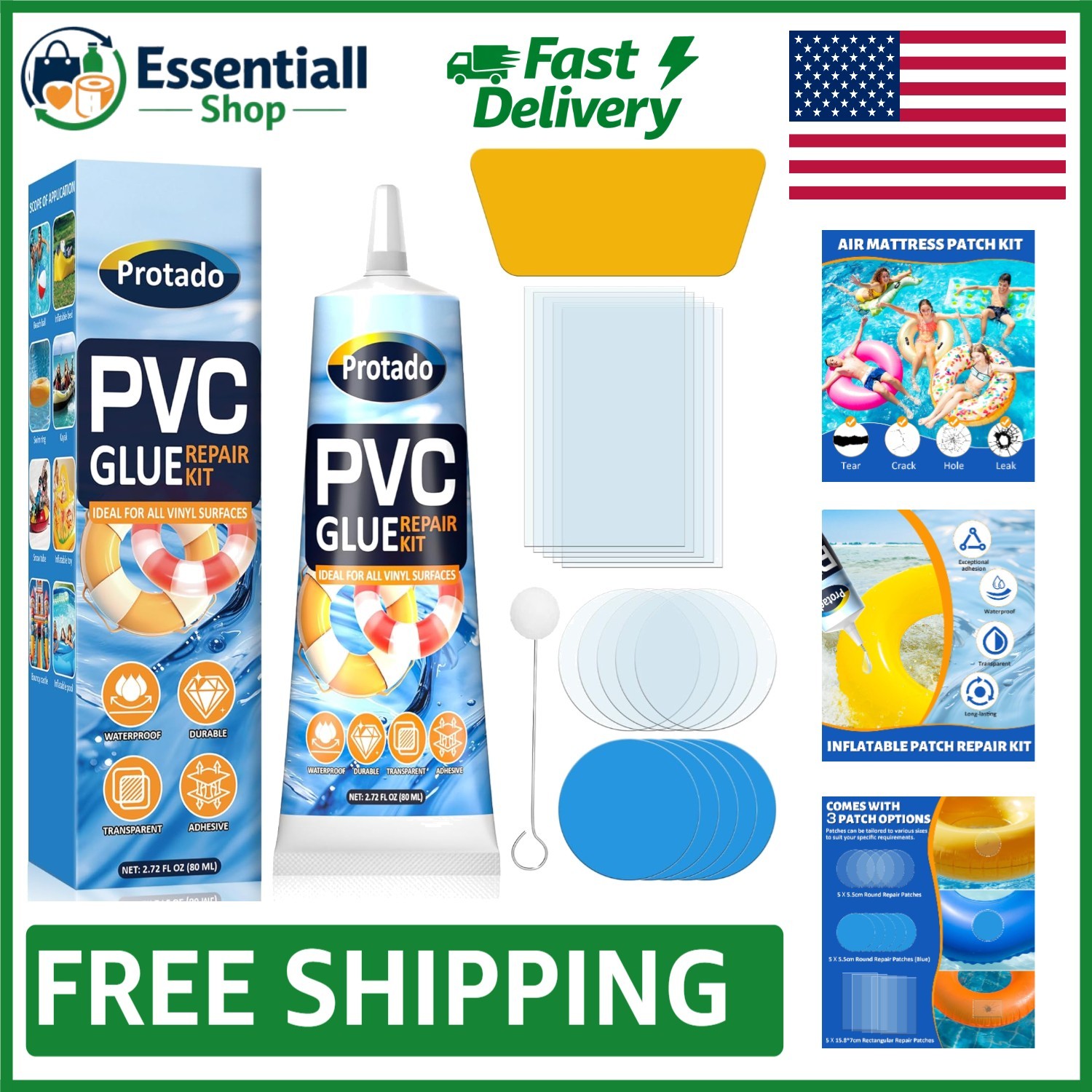 Reliable 80 ML Repair Patch Kit for Swimming Pools, Boats and Inflatable Toys gallery