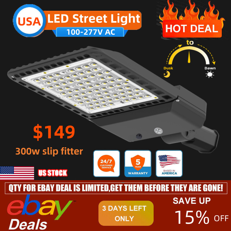 200/300W LED Parking Lot Light Commercial Outdoor IP65 Shoebox Street Pole Lamp gallery