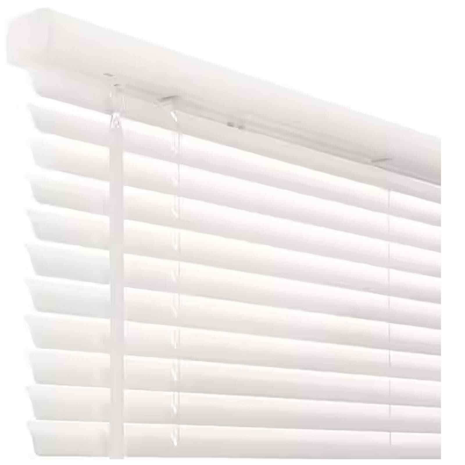 46"W x 64"L Cordless Light Filtering Alabaster Vinyl 1" Mini Blinds + Free Ship gallery