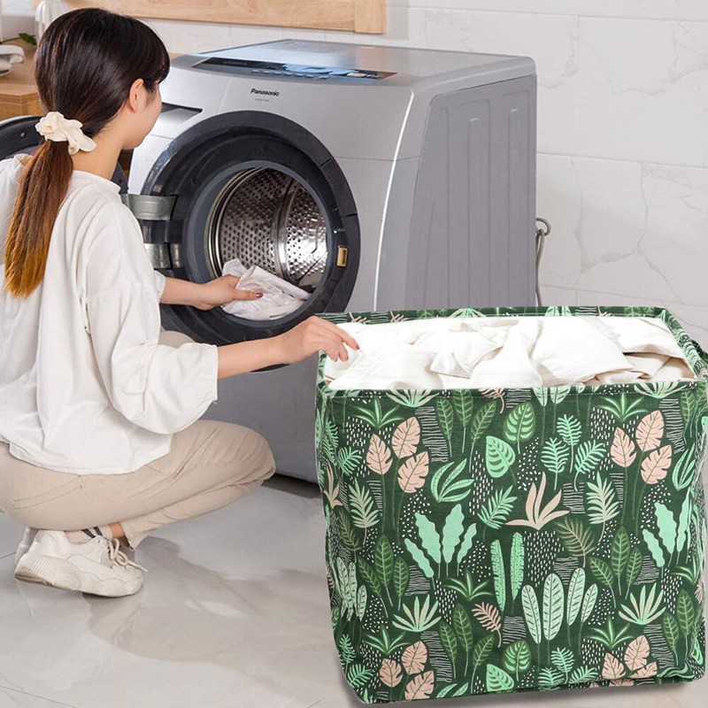 US 100L Rectangular Laundry Basket Handle Drawstring Storage Bin Boxes Organizer gallery