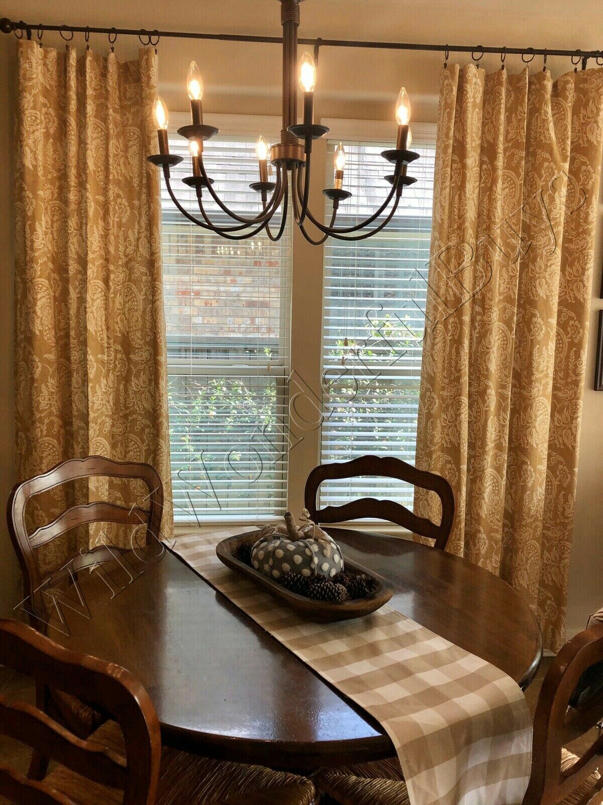 Pottery Barn Alessandra Drapes Set 2 Honey Gold 84 Floral Farmhouse Rare More+🦩 gallery