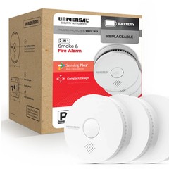 Universal Security Instruments 2 In 1 Smoke & Fire Alarm 3PK – MISSING BATTERIES