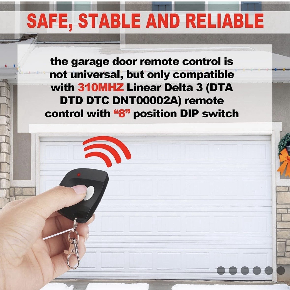 Kingdder 3 Pcs 8 Dip Switch Garage Door Remote One Button Garage Remote gallery