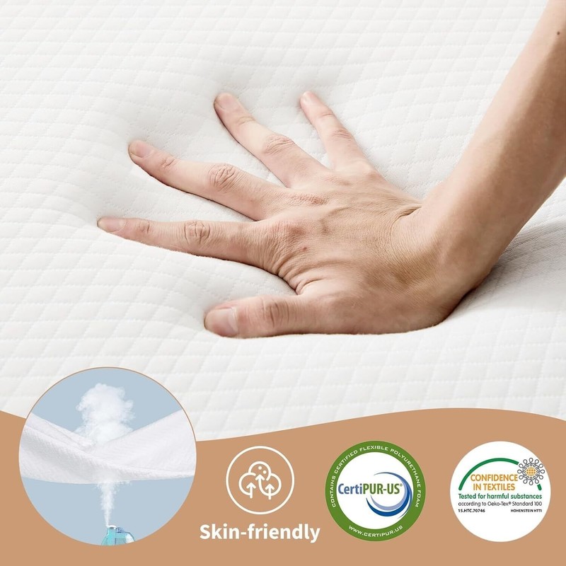 Tri-Fold Folding Mattress 3 inch Memory Foam Mattress Topper with Washable Cover gallery