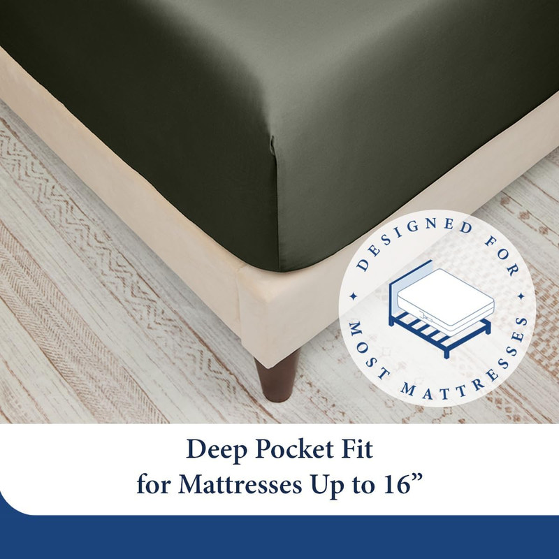 100% Rayon Derived from Bamboo Bed Sheet Set - Cooling, Breathable, Silky Soft 4 gallery