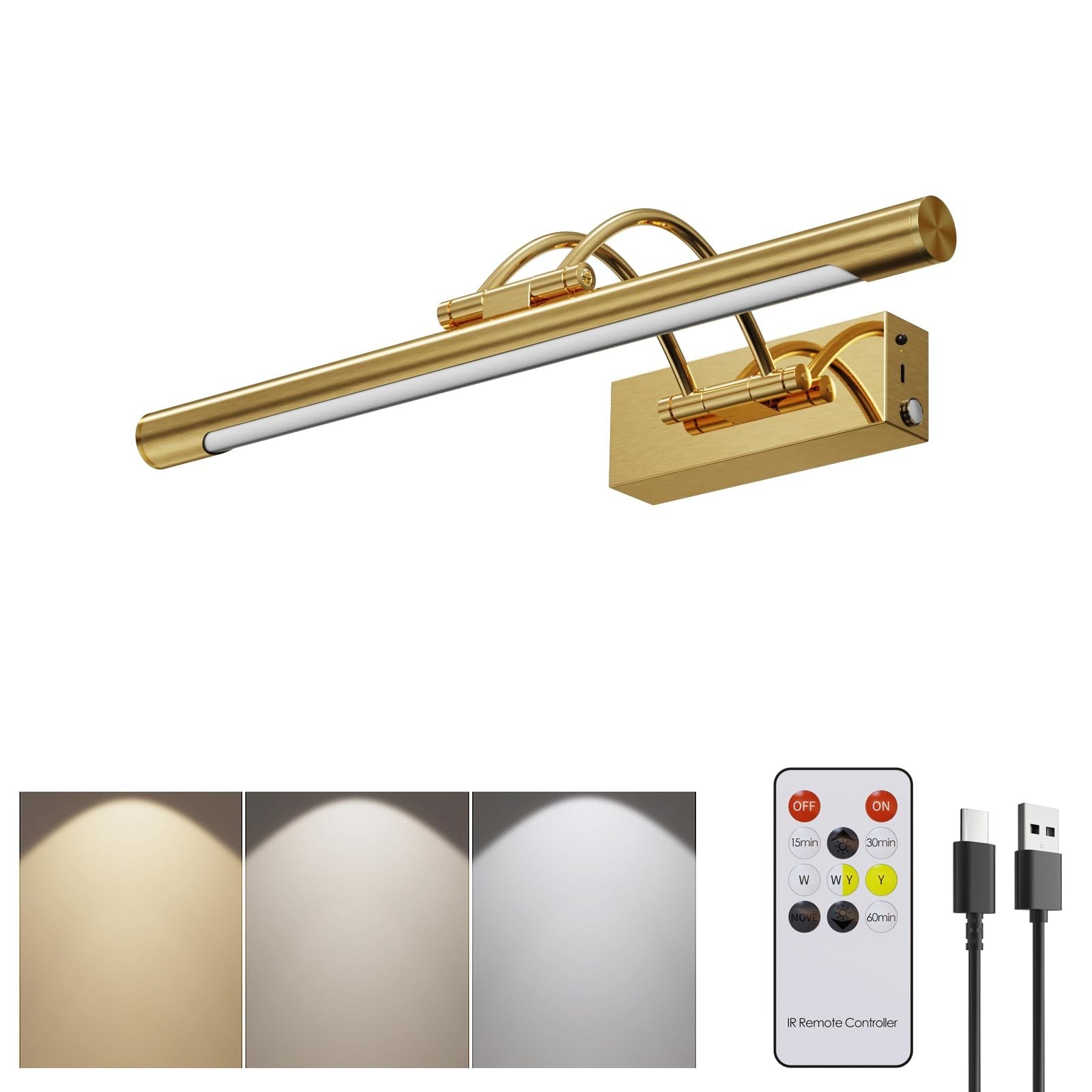 Picture Frame Light,16 inch Wireless Picture Lights Rechargeable for Wall wit... gallery