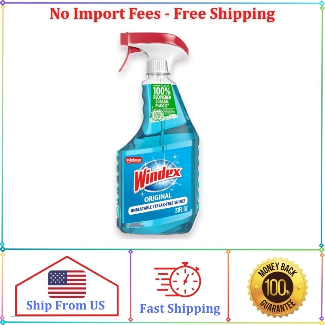 Windex Glass and Window Cleaner Spray Bottle, Original Blue, 23 fl oz gallery